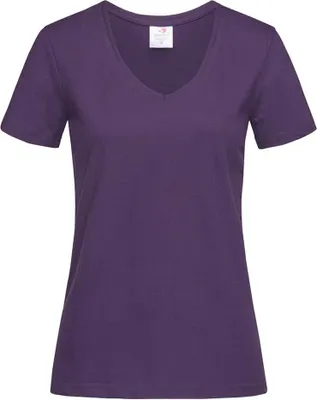 Produktbild von Stedman Damen Classic T-Shirt mit V-Ausschnitt AB279 (S) (Dunkellila)
