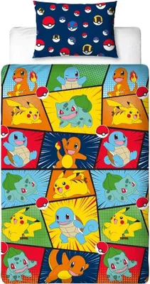 Produktbild von Pokemon - Retro-Bettwäsche AG4030 (Einzelbett) (Blau)