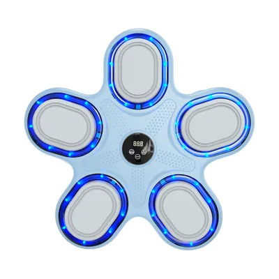 Produktbild von 2025 Musik-Boxmaschine mit Boxhandschuhen, smarte Bluetooth-Boxmaschine mit LED, wandmontiert, für Kinder, Fitness-Spielmaschine - Blau.