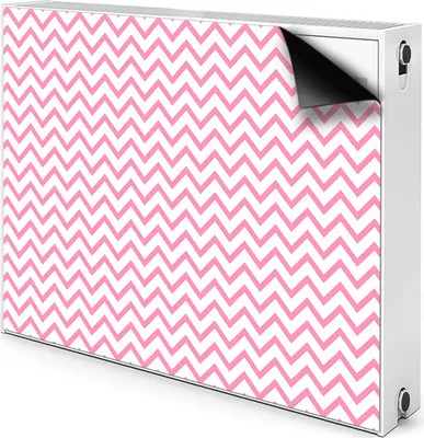 Produktbild von Magnet Radiator Magnet Mat Heizkörperverkleidung Heizkörper-Abdeckung Heizung 110x60 cm  - Rosa, zickzags