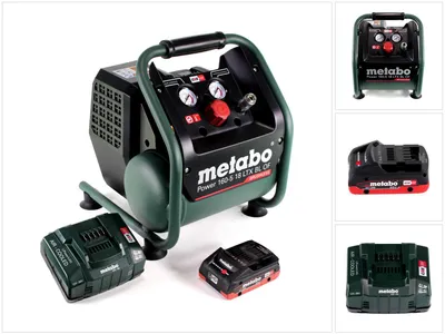 Zdjęcie produktu dla Kompresor akumulatorowy Metabo Power 160-5 18 LTX BL OF 18 V 8,0 bar bezszczotkowy + 1x akumulator LiHD 4,0 Ah + ładowarka