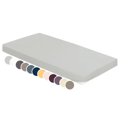 Immagine prodotto di liebling - Lenzuolo matrimoniale in jersey Spandex, 180 x 200 - 200 x 220 cm, elasticizzato su tutto il perimetro, materassi alti fino a 30 cm, argento