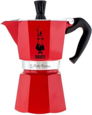 Produktbild von Espressokocher Bialetti Moka Express, 6 Tassen, 300 ml, Rot, Für alle Herdarten außer Induktion