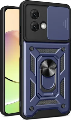 Produktbild von Motorola Moto G84 Hülle - Coverup Armor Ring Ständer Back Cover mit Kamera Schutz - Blau