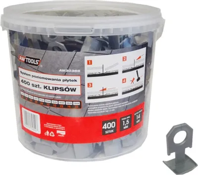Produktbild von Awtools system poziomowania płytek standard 1,5mm - 7-15mm - klips 400szt.