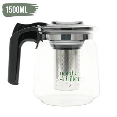 Produktbild von NORDIC SCHILLER Premium Teekanne Glas, Hitzebeständig Glaskanne mit Deckel Teekanne mit Siebeinsatz Teekanne Thermo mit Edelstahl Filter Sieb, Tea Maker, Teekanne mit Sieb Tee Kanne Aus Glas