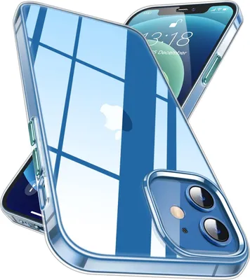 Obrázek produktu pro Pouzdro pro Apple iPhone 12/12 Pro, průhledné pouzdro se zelenými tlačítky, sklo