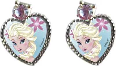 Produktbild von Die Eiskönigin Ohrstecker in Herzform mit Elsa Ohrring Ohrringe Frozen