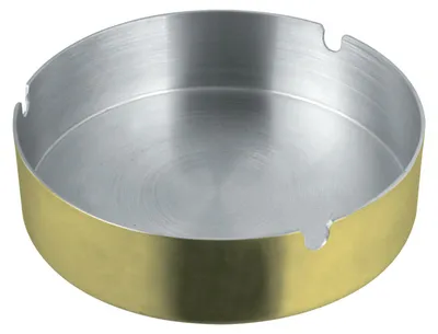 Produktbild von Aschenbecher rund - Edelstahl Metall - gold - 9 x 3 cm - ausen/innen