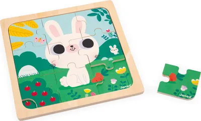 Immagine prodotto di Janod Il mio primo puzzle di legno Coniglio 9 pezzi