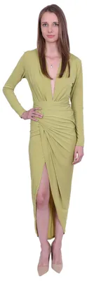 Produktbild von Olivgrünes, gefältetes Maxikleid John Zack L