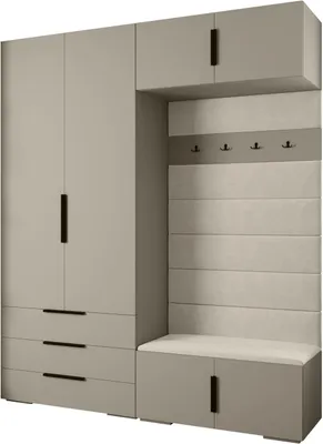 Produktbild von MEBLE KRYSPOL Inova 1 Möbelset Garderobe, 236,7x200x47cm - Kaschmir, Manila 02, Schwarz
