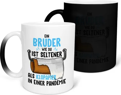 Produktbild von 22Feels Zaubertasse Bruder Geschenk Geburtstag Weihnachten Geschwister Jungs Männer Haferl Teenager Bruderherz Geschenkidee Kaffeetasse Farbwechsel