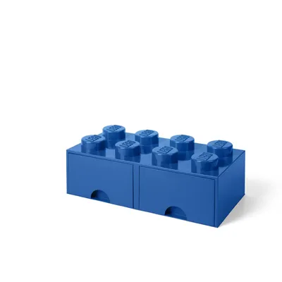 Image de LEGO 40061731 Boîte à tiroirs LEGO STORAGE BRICK DRAWER 8, 2 tiroirs, bleu
