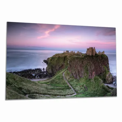 Produktbild von Wallario Herdabdeckplatte aus Glas, Größe 80 x 52 cm 1-teilig, Motiv Schloss am Meer