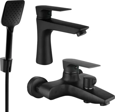 Image de Axel R62 SET Mélangeur bain et lavabo, noir (73803R62-70)
