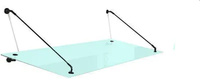 Obrázek produktu pro Glaszentrum Hagen - 200x90 cm Baldachyn na mlecne sklo - NeTransparent - vc. cerny drzak
