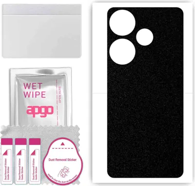 Produktbild von apgo Rückseite Schutzfolie, Skin, kompatibel mit Xiaomi Redmi 12 5G 2024, Hinten Displayschutzfolie aus Vinylfolie, kratzfest, einfache Montage - Mattschwarz