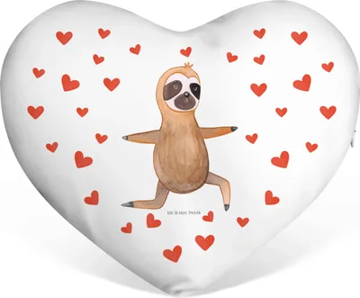 Produktbild von Mr. & Mrs. Panda Sofakissen Faultier Yoga - Weiß - Geschenk, Gelassenheit, Yogaübungen, Dekokissen, Ich liebe dich Kissen, Faultiere, Liebeskissen, Kuschelkissen