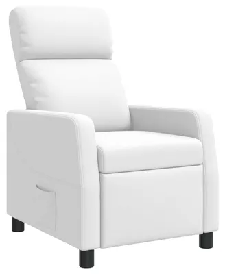 Image de Fauteuil vidaXL, blanc, revêtement en similicuir