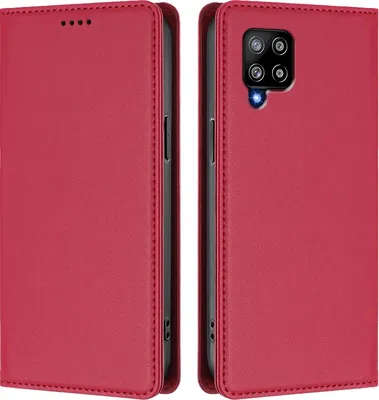 Image de Étui en cuir pour Samsung Galaxy A42 5G, étui à rabat magnétique en cuirPolyuréthaneavec support, rouge