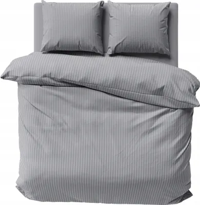 Immagine prodotto di Detexpol Biancheria da letto Adamash 160x200 grigio 16 strisce tinta unita 1 cm Puro