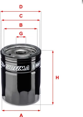 Produktbild von Ölfilter SOFIMA S 3530 R Anschraubfilter für FIAT PUNTO (188) Strada Pickup (178) MULTIPLA (186) für ALFA ROMEO 156 (932)