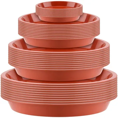 Zdjęcie produktu dla Podkładki pod doniczki, 40 sztuk - podkładki do użytku wewnątrz i na zewnątrz - plastikowe - grube/stabilne - wysokość 1,6-3,1 cm - do doniczek
