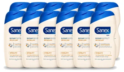 Produktbild von 12 x Sanex BiomeProtect Micellair Douchegel Vitaliteit 400 ml - Vorteilspackung - 12 Stücke