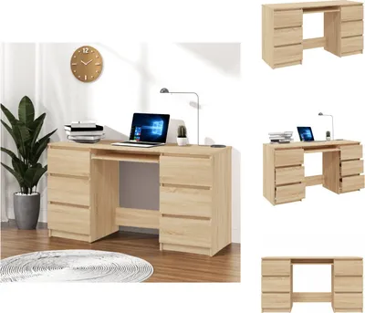 Obrázek produktu pro vidaXL Psací stůl Sonoma dub 140x50x77 cm materiál na bázi dřeva - Psací stoly