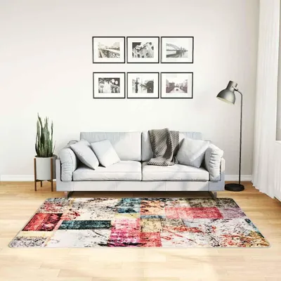 Produktbild von vidaXL Teppich Waschbar Patchwork Mehrfarbig 120x180 cm