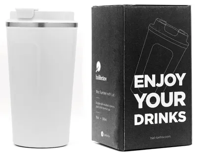 Isolierbecher 510 ml, Edelstahl, weiß, für heiße & kalte Getränke