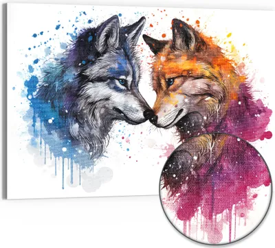 Produktbild von DEQORI Hybrid Leinwand Bild 90x60 cm 'Symmetrie der Wildnis' Wandbild Glas flach modern
