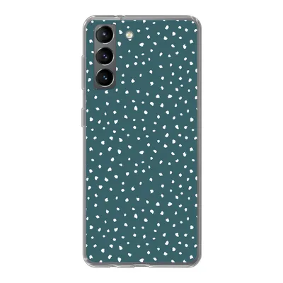 Produktbild von MuchoWow® Handyhülle Schutzhülle Hülle für Samsung Galaxy S21 Polka dots - Weiß - Grün Silikon Softcase Handy Hülle - Softcase