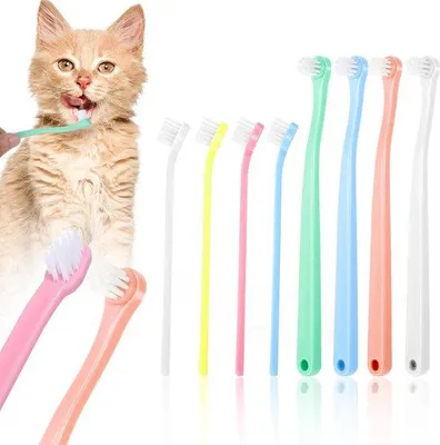 Immagine prodotto di Set di spazzolini dentali delicati per piccoli animali con manico lungo