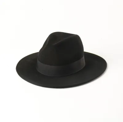 Produktbild von INF Hut mit Zierband, Wolle, 57 cm, Schwarz - Kaufen Sie bei INF!