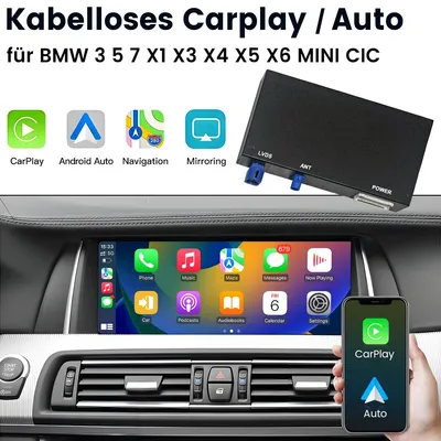 Produktbild von Wireless CarPlay Android Auto Box Für BMW CIC System - Retrofit Kit für 3/5/7 Series, X1/X3/X4/X5/X6 & Mini