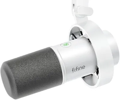Image de FIFINE USB Microphone XLR Studio Microphone dynamique pour streaming podcast gaming, blanc