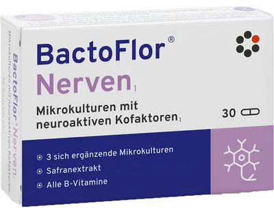 Produktbild von BactoFlor Nerven Kapseln Mikrokulturen mit neuroaktiven Kofaktoren, 30 St. Kapseln