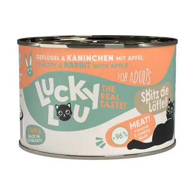 Produktbild von Lucky Lou 014657, Adult, jede Rasse, Apfel, Geflügel, Kaninchen, 200 g, Getreidefrei
