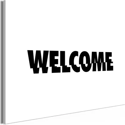 Produktbild von Vliesstoff Leinwandbild - Welcome (1 Part) Wide 120x80 cm Text m-A-0793-b-a