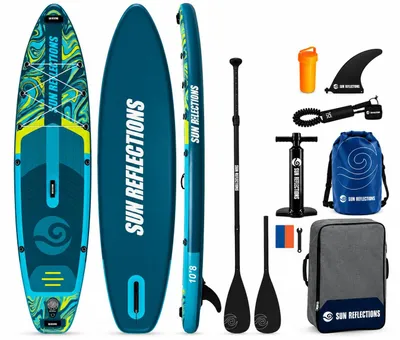 Productafbeelding van Sun Reflections 10'8 SUP board, opblaasbaar stand-up paddle compleetset, afmetingen 325x81x15 cm