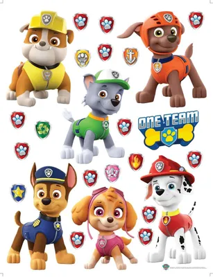 Produktbild von Sanders & Sanders Wandtattoo PAW Patrol Rot, Gelb und Grün - 600176 - 65 x 85 cm