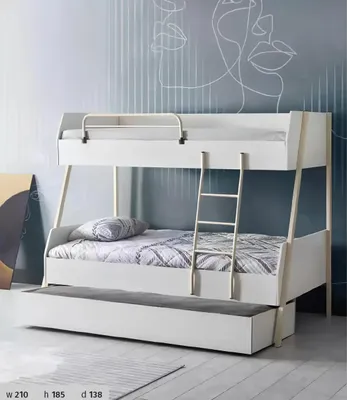 Produktbild von Jugendbett Weiß Kinderbett Design Modernes Bett Kinderzimmer Holzbetten Möbel