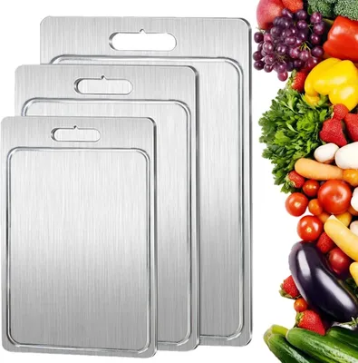 Produktbild von 100%-Titan-Schneidebrett 2.0 Mit Ablaufrinne, 2026 New Titan Chopping Board, 100% Pure Titanium Cutting Board fš¹r Fleisch, 29*20cm Thickness 1.5MM