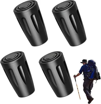 Produktbild von Antislip Krukdop für Wanderstöcke, Ersatzreifen für Wanderstöcke, 4er Set, Gummi-Reifen für Wanderstöcke