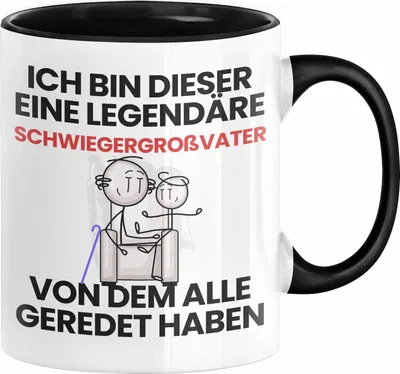 Produktbild von Schwiegergroßvater Geschenk Tasse Lustige Geschenkidee Geburtstag für Schwiegergroßvater Ich Bin Dieser Legendäre Schwiegergroßvater Von Dem Alle Geredet Haben Kaffee-Becher (Schwarz)