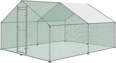 Image de ACXIN Poulailler Cages Enclos pour petits animaux 3 x 4 x 2 m - Enclos extérieur avec toit en PE pour volailles, lapins, petits animaux domestiques, chiens (3 x 4 x 2 m)