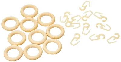Produktbild von GARDINIA Gardinenringe für Vitragestange Montana, Mit Gardinenhaken (Faltenlegeh