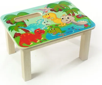Produktbild von Hess 30286 Fußbank "Dinos" für Kinder Holz Erzgebirge